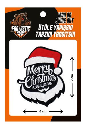 Merry Christmas Iron on Patch Applique for Clothes, Dress, Hat, Jeans