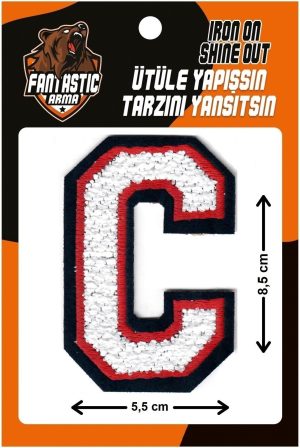 Iron on Patch Letter C Applique for Clothes, Dress, Hat, Jeans