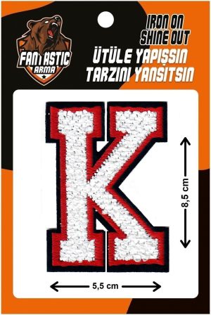 Iron on Patch Letter K Applique for Clothes, Dress, Hat, Jeans