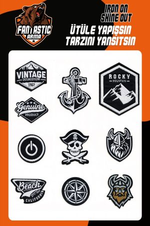 Iron on Patches 10Pcs Random Assorted Decorative Iron on/Sew on Pirate Patches Marine Theme