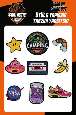 Iron on Patches 9Pcs Random Assorted Decorative Iron on/Sew on Patches Nasa/Space Theme