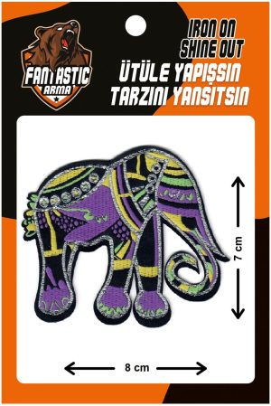 Iron on Patch Purple Elephant Applique for Clothes, Dress, Hat, Jeans