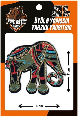 Iron on Patch Colorful Elephant Applique for Clothes, Dress, Hat, Jeans