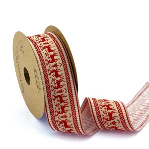 red christmas jacquard ribbon