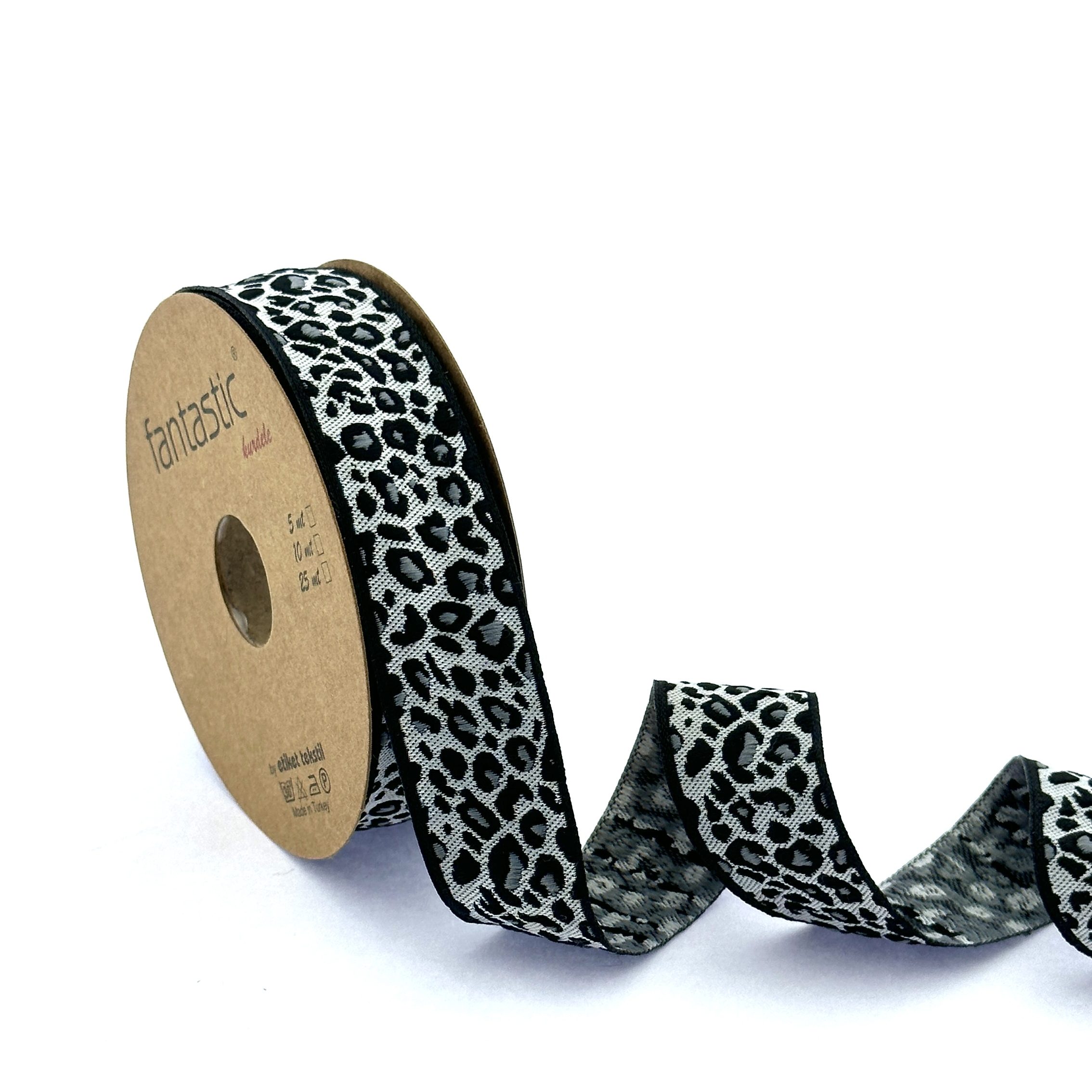 Black and White Jacquard Ribbon for Home Decor and Clothing Embellishment