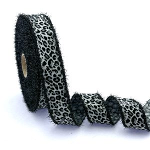 black and white jacquard ribbon