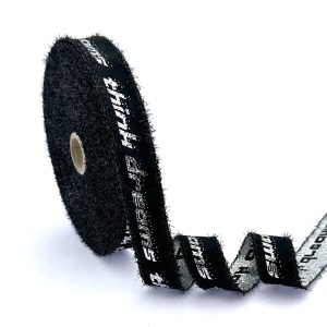 black and white jacquard ribbon trim