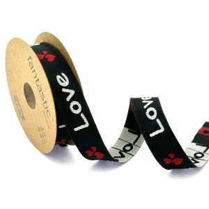 black and white jacquard ribbon love theme
