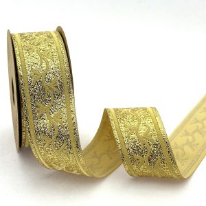 gold jacquard ribbon for bag embellishment