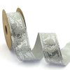 Silver Jacquard Ribbon for DIY Clothing Accessories, Sewing Trim for Home Decor, 35 mm Decorative Sewing Trim