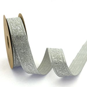 silver jacquard trim for clothing embellishment