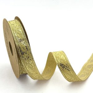 gold jacquard ribbon for clothing and bag decor