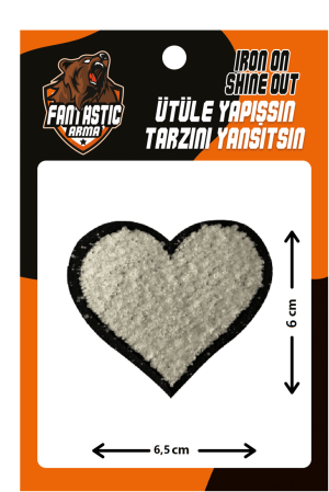 Iron-On and Sew-On Patch – White Heart DIY Clothing Embellishment