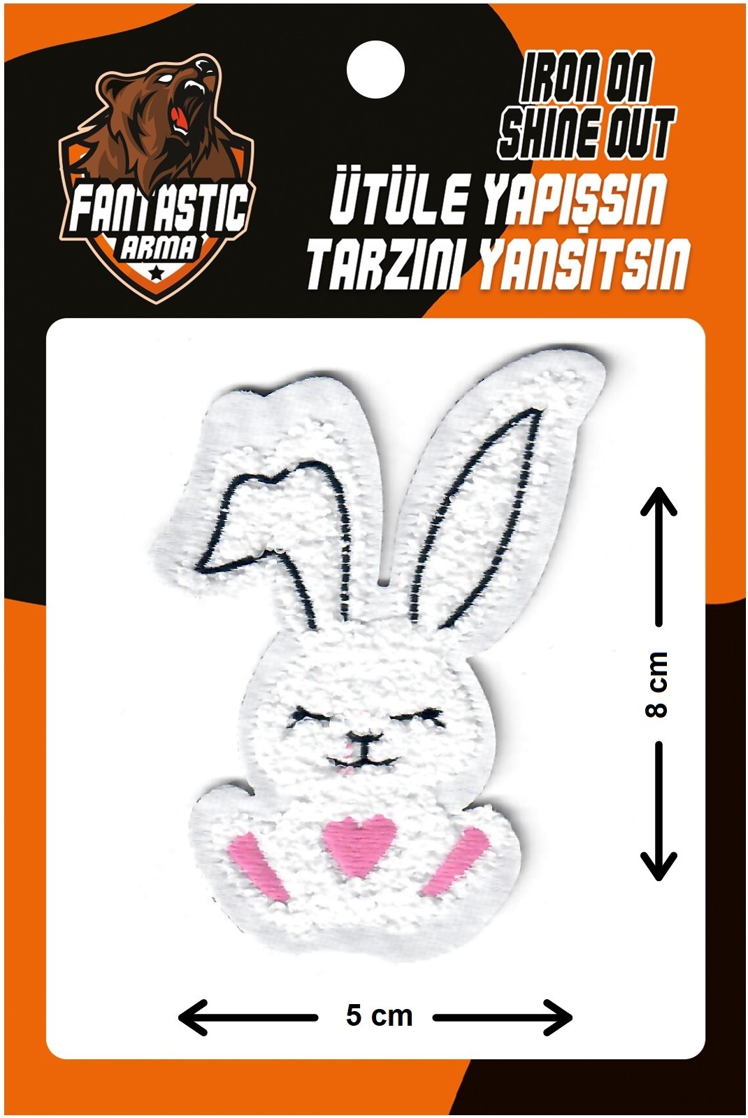 iron on patch bunny design