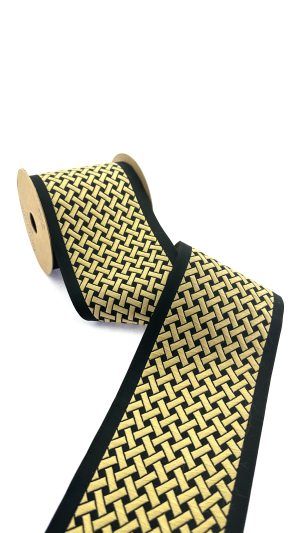 Jacquard Fabric Trim, Decorative Curtain Trim, 3.93 inch Woven Trim for Cushions and Home Decor, Drapery Trim Tape, Jacquard Border 100179
