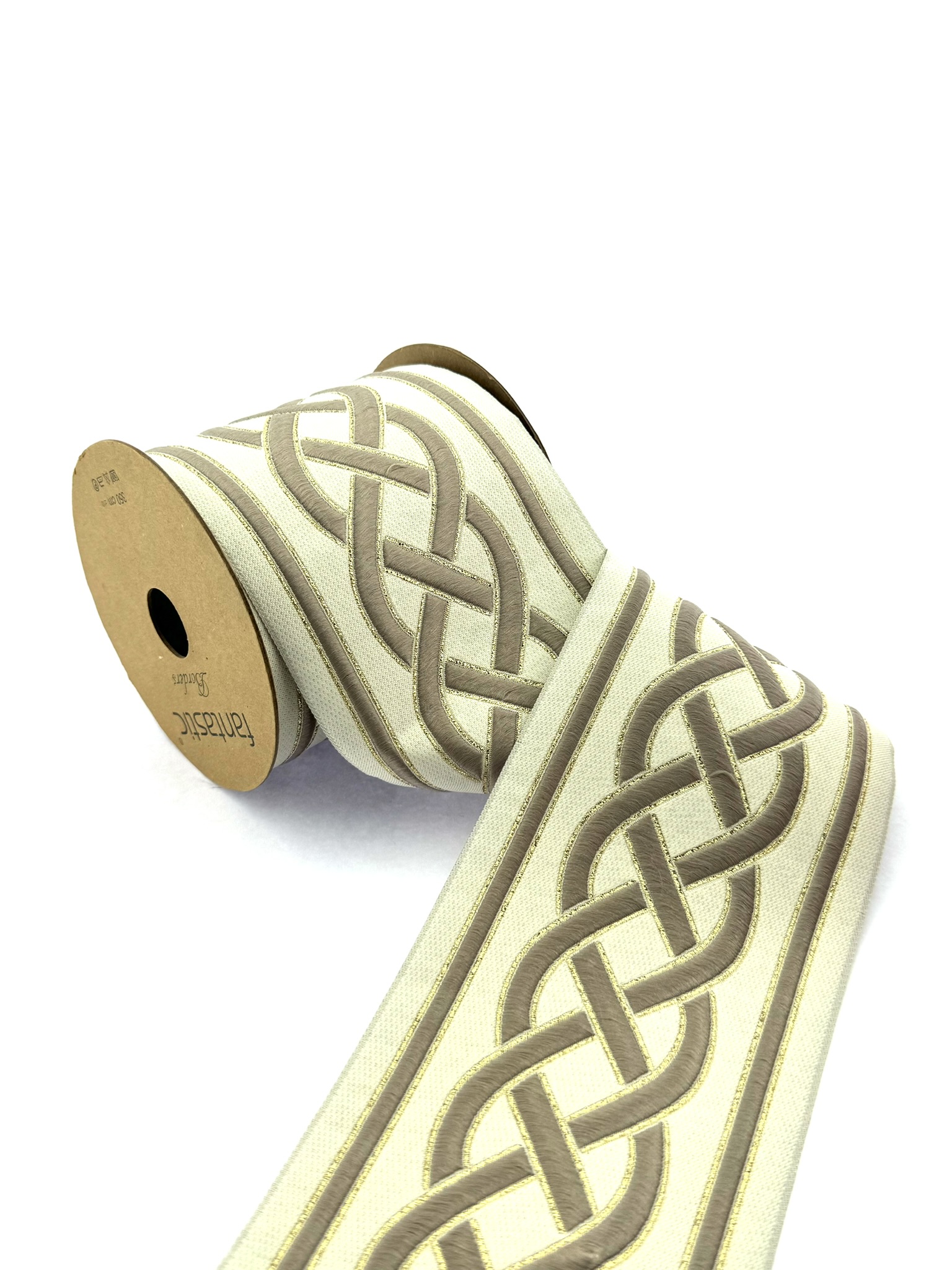 Celtic Knot Drapery Trim, Embroidery Trim, 3.93 inch Woven Trim for Curtains, Cushions and Home Furnishing Textile, Jacquard Border 100177