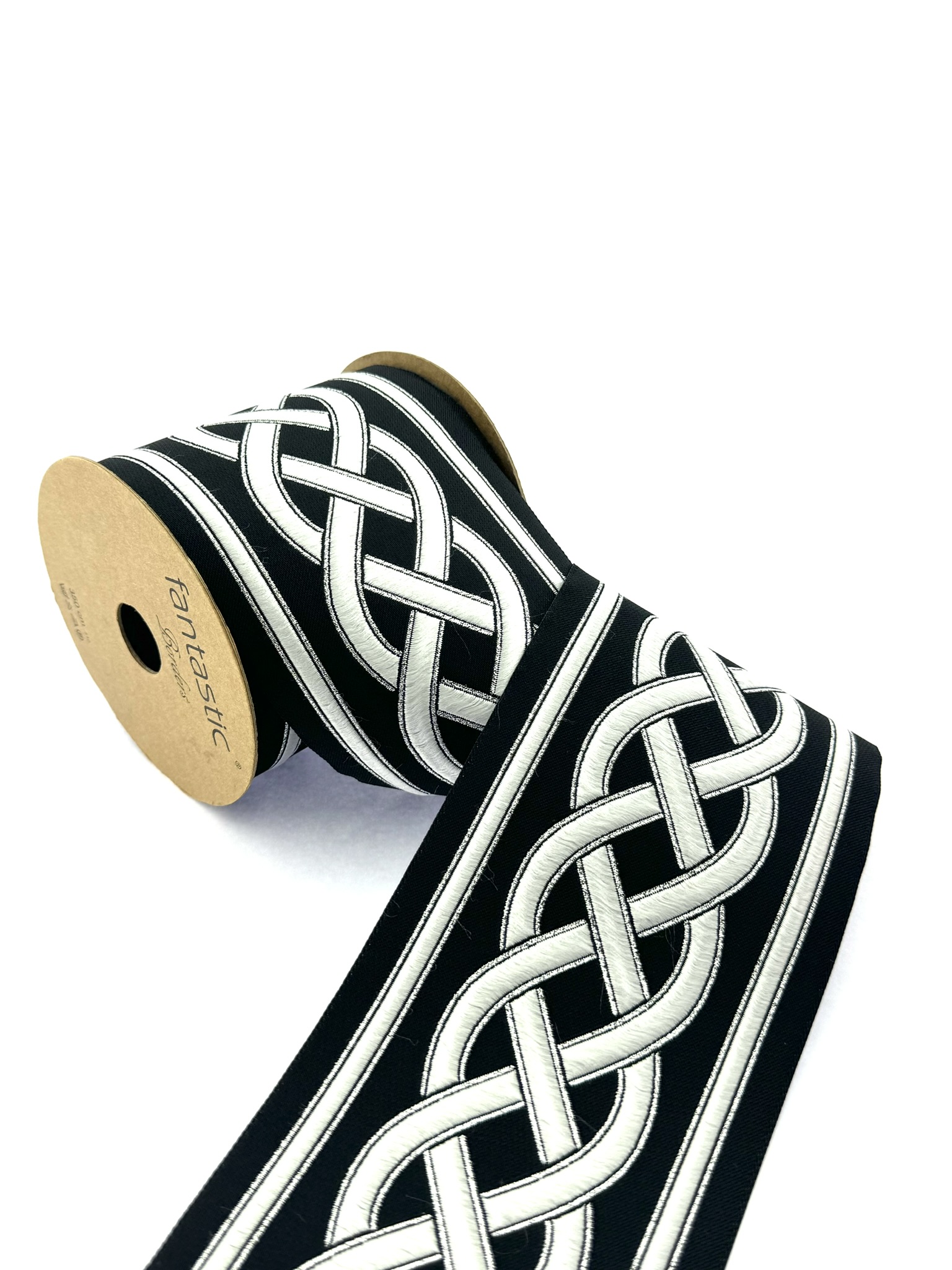 Celtic Knot Drapery Trim, Embroidery Trim, 3.93 inch Woven Trim for Curtains, Cushions and Home Furnishing Textile, Jacquard Border 100177