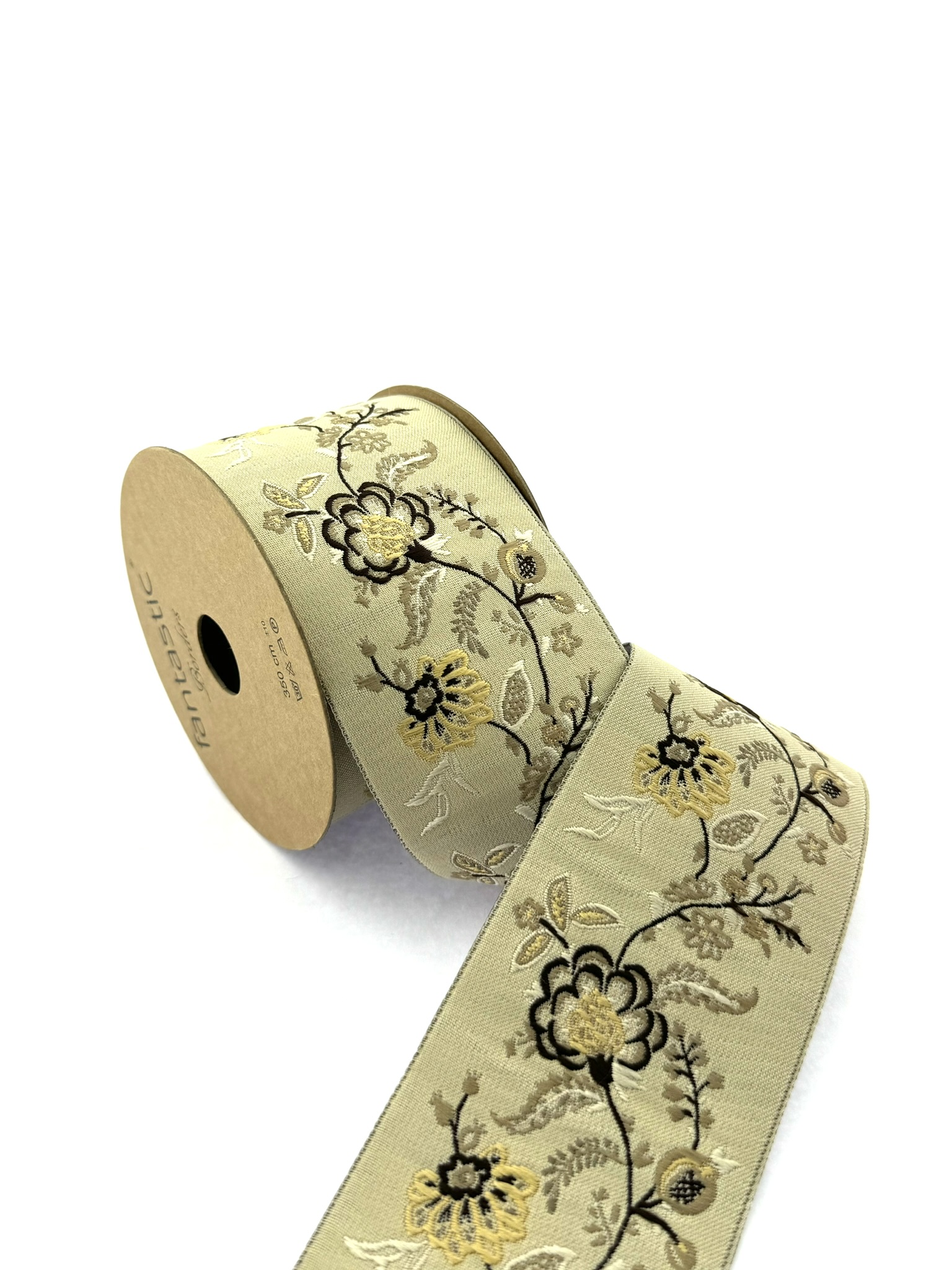 Embroidery Trim, Floral Sewing Trim, 2.75-inch Woven Trim for Curtains and Cushions, Drapery Trim Tape, 70218
