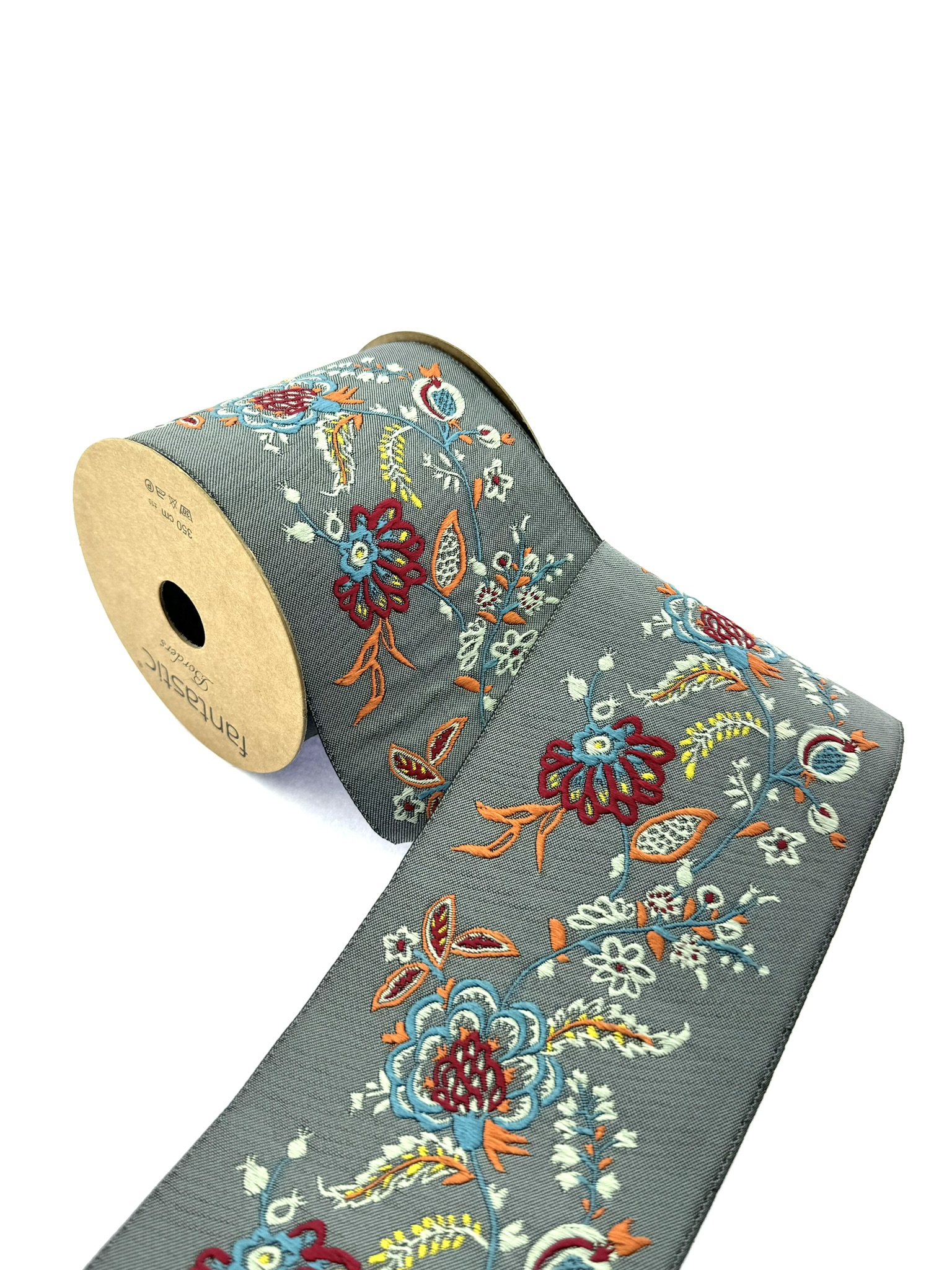 Embroidery Trim, Floral Sewing Trim, 3.93 inch Woven Trim for Curtains and Cushions, Drapery Trim Tape, 100218