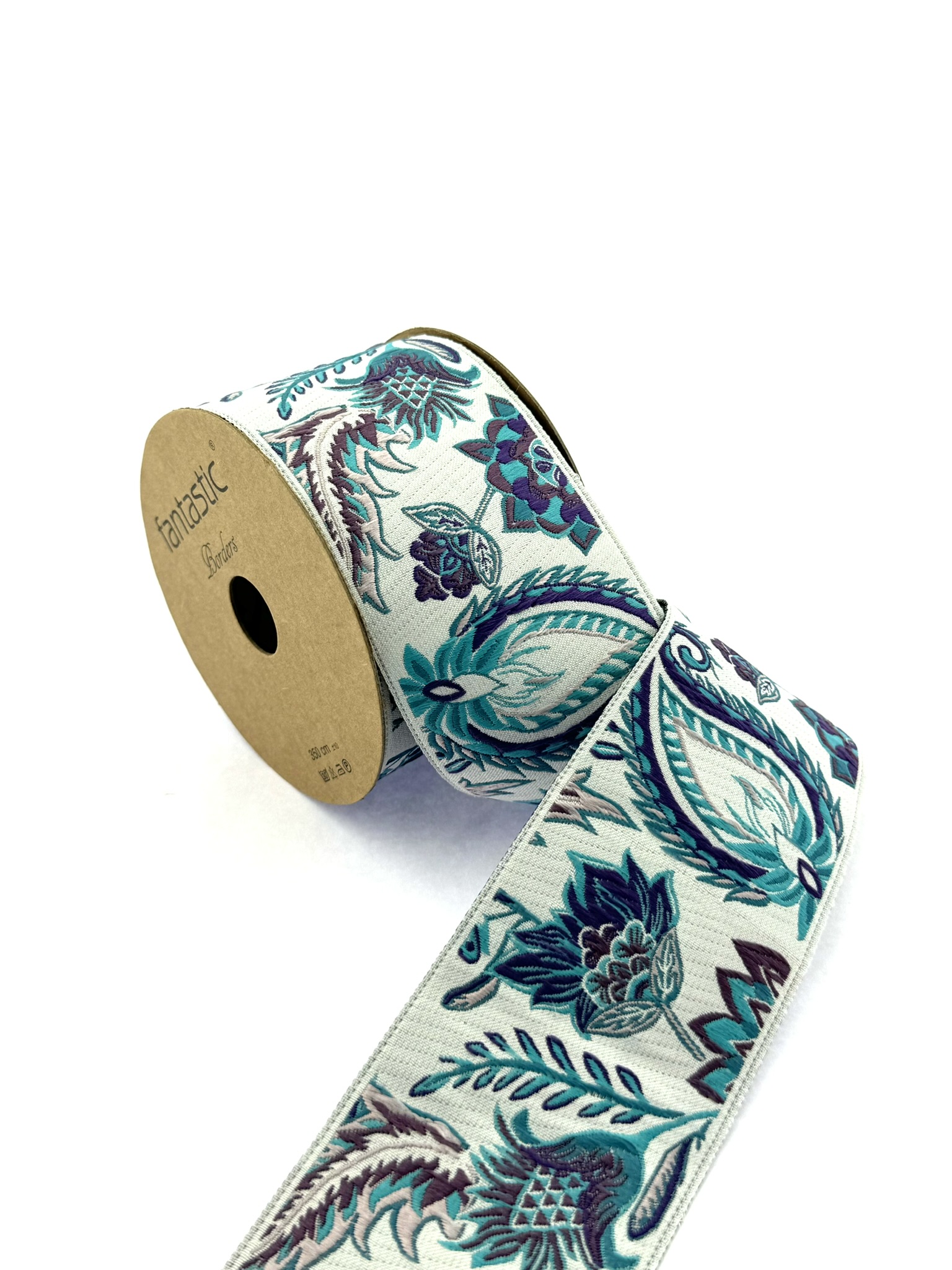Floral Drapery Banding Tape, Embroidery Trim, 2.75 inch Woven Trim for Curtains and Cushions, Drapery Trim Tape, Jacquard Border Trim, 70216