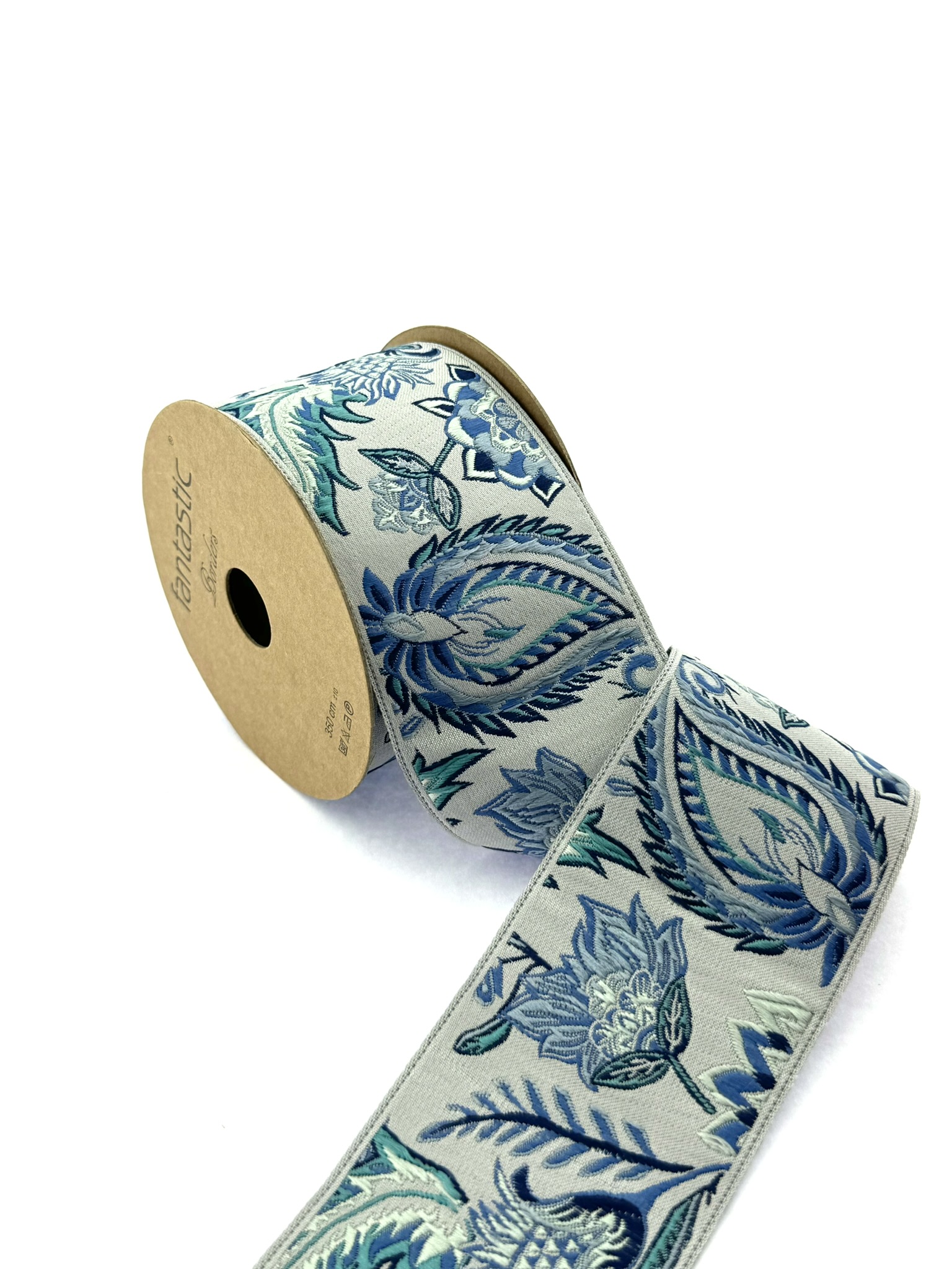 Floral Drapery Banding Tape, Embroidery Trim, 2.75 inch Woven Trim for Curtains and Cushions, Drapery Trim Tape, Jacquard Border Trim, 70216