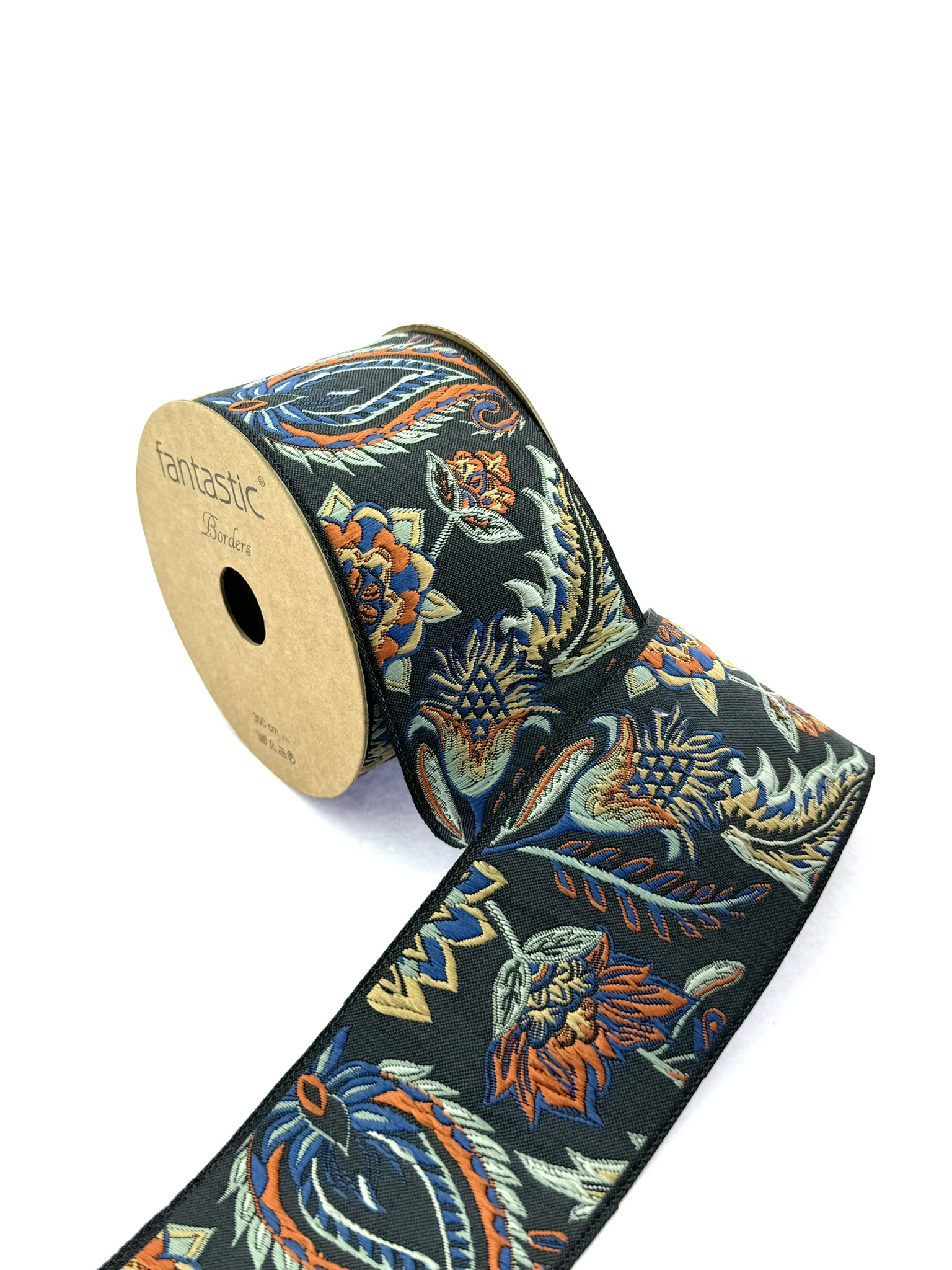 Floral Drapery Banding Tape, Embroidery Trim, 2.75 inch Woven Trim for Curtains and Cushions, Drapery Trim Tape, Jacquard Border Trim, 70216
