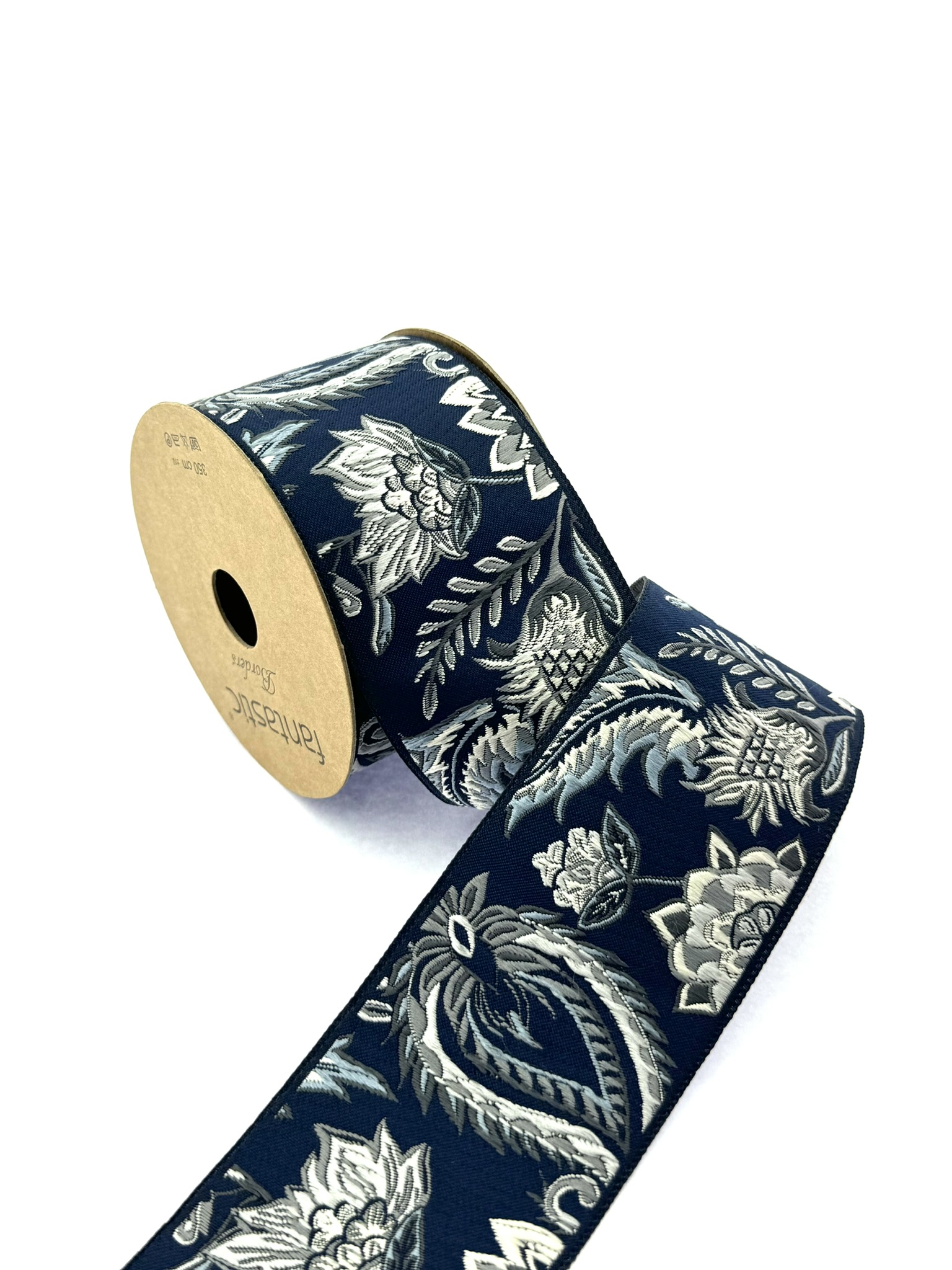 Floral Drapery Banding Tape, Embroidery Trim, 2.75 inch Woven Trim for Curtains and Cushions, Drapery Trim Tape, Jacquard Border Trim, 70216