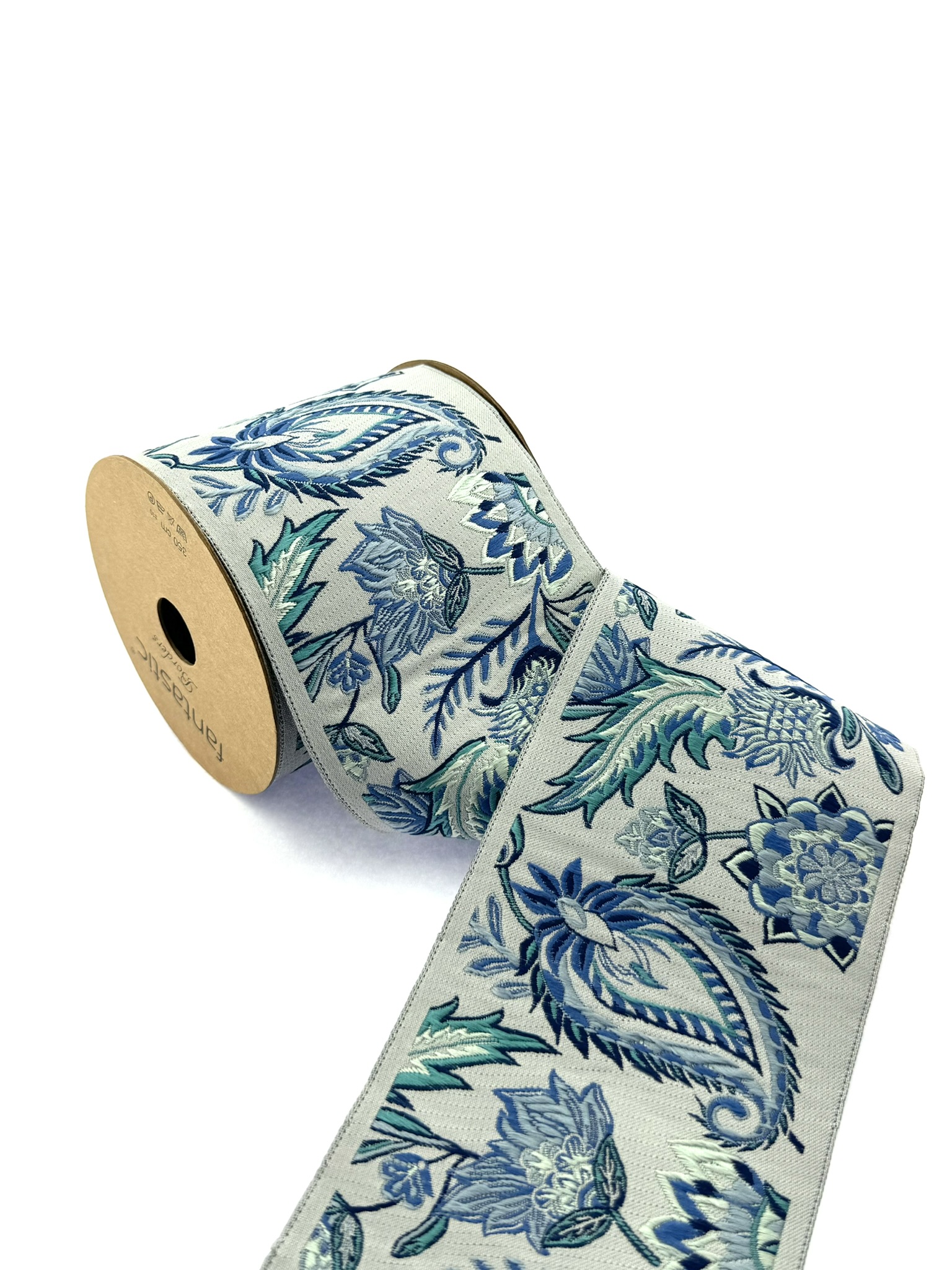 Floral Drapery Trim Tape, Embroidery Trim, Sewing Trim, 3.93 inch Woven Trim for Curtains and Cushions, Fabric for Sewing Decor 100216