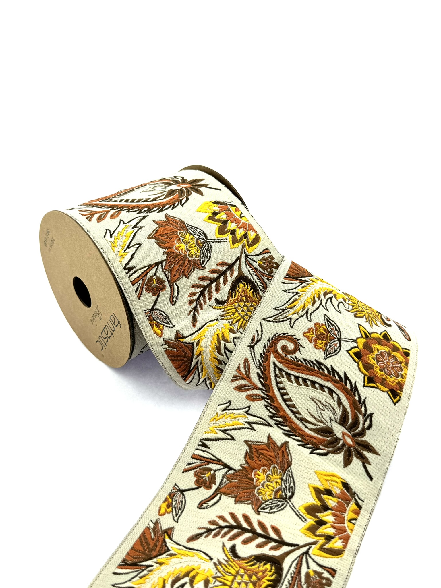 Floral Drapery Trim Tape, Embroidery Trim, Sewing Trim, 3.93 inch Woven Trim for Curtains and Cushions, Fabric for Sewing Decor 100216