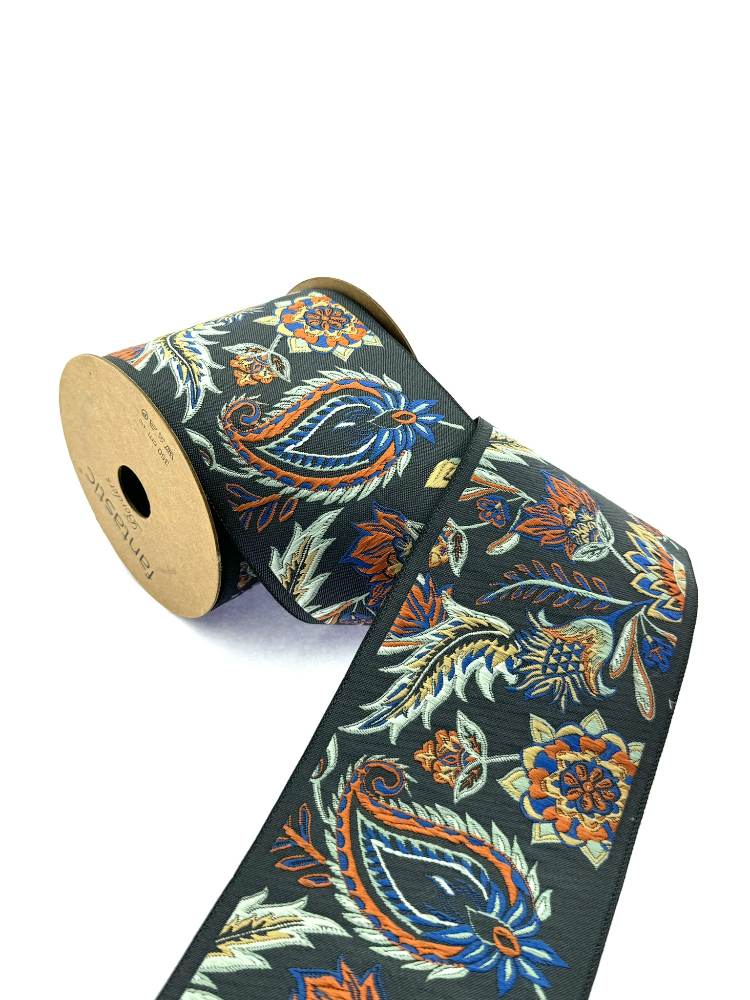 Floral Drapery Trim Tape, Embroidery Trim, Sewing Trim, 3.93 inch Woven Trim for Curtains and Cushions, Fabric for Sewing Decor 100216