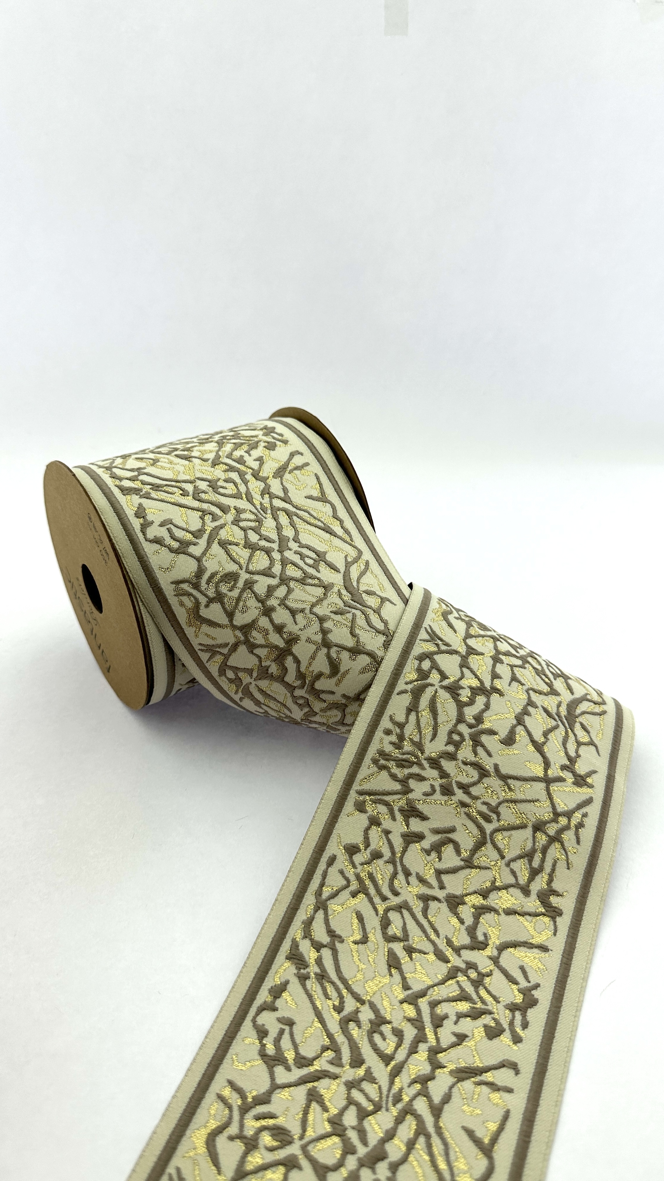 IMG_E7879 Jacquard Fabric Trim, Decorative Curtain Trim, 3.93 inch Woven Trim for Cushions and Home Decor, Drapery Trim Tape, Jacquard Border 100195