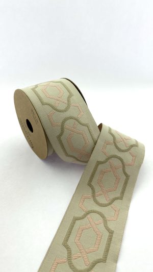 Jacquard Fabric Trim, Decorative Trims for Curtains, 2.75 inch Sewing Trim for Pillows and Home Decor, Drapery Trim Tape, Upholstery 70173
