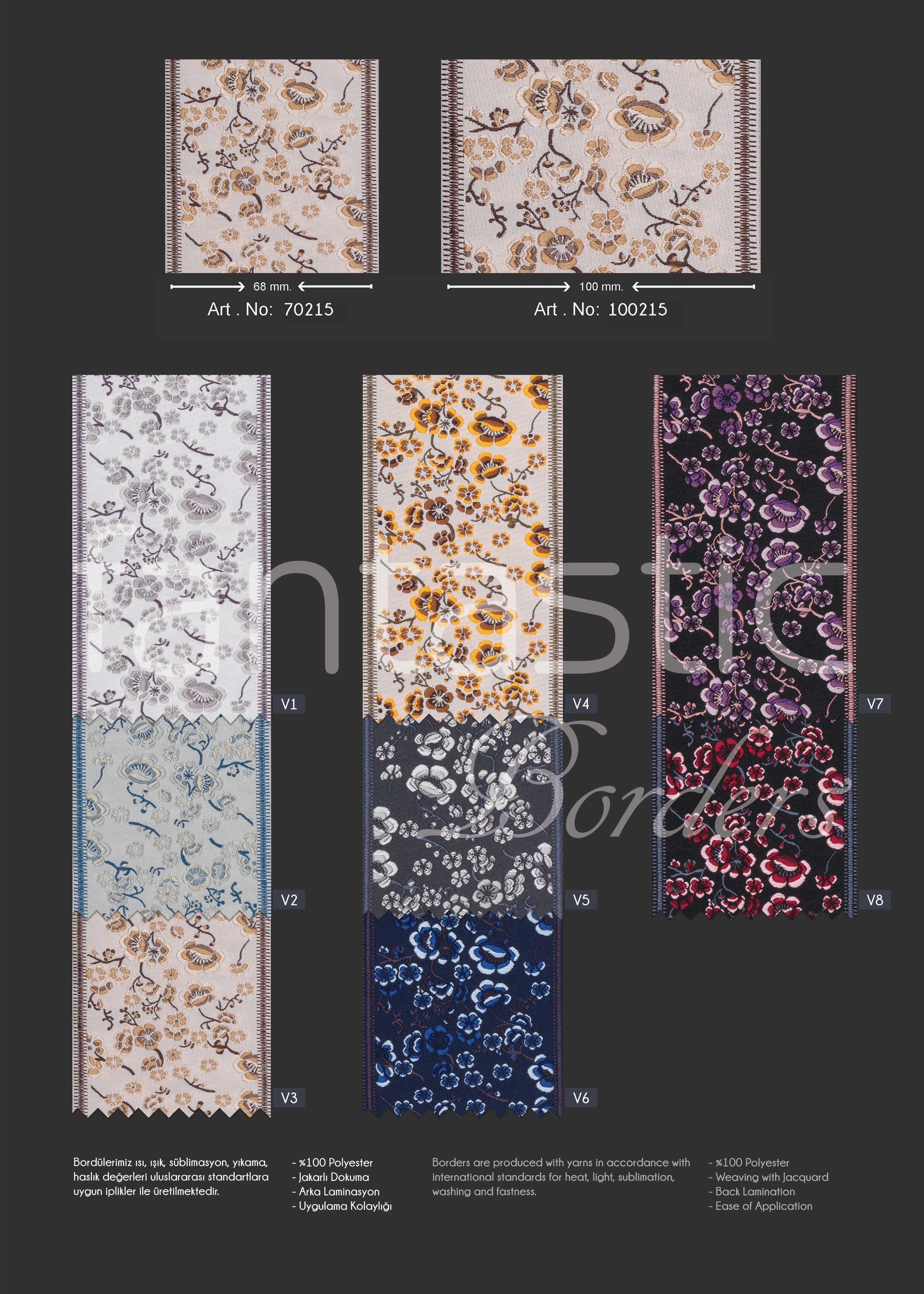 215-2 Curtain Trim, 2.75 inch Colorful Designer Trims, Drapery Trim Tape for Cushions and Home Textile, Pillow Trim, Trim by the yard 70215