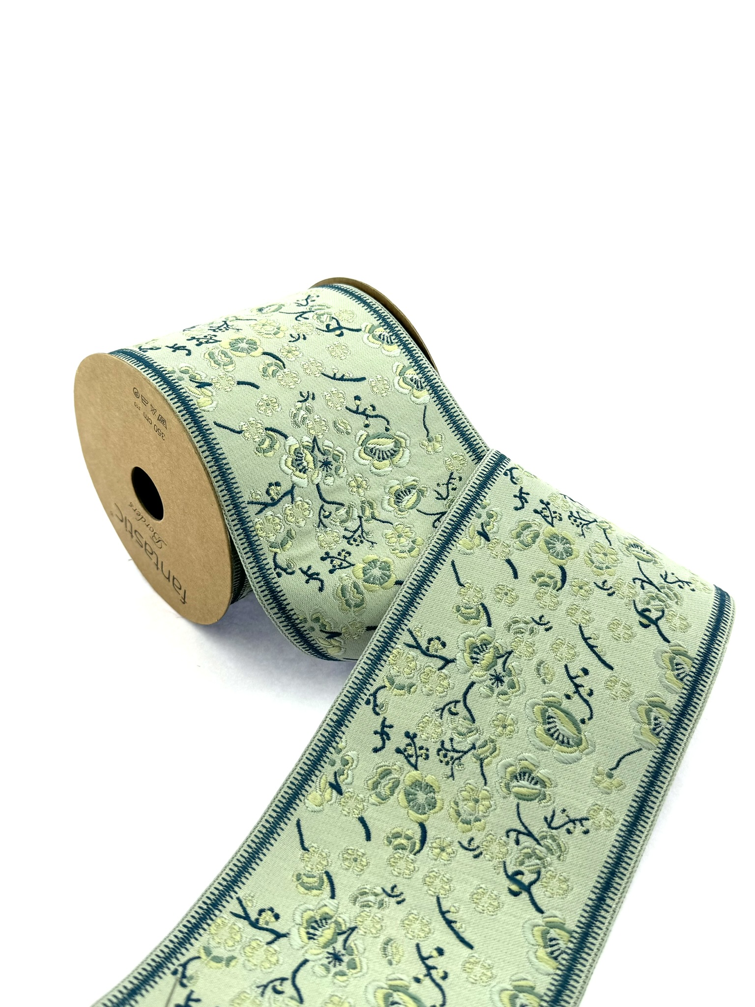IMG_0298 Decorative Trim Tape for Drapes, 100 mm Jacquard Fabric Trim, Pillow Trim, Drapery Banding Tape, Jacquard Border for Interior Design 100215